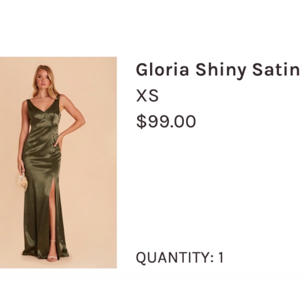 Birdy Grey Shiny Satin Olive Bridesmaid Dress